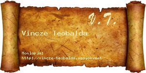 Vincze Teobalda névjegykártya